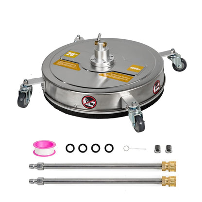 SCITOO 20" Pressure Washer Surface Cleaner 4200 PSI with 4 Wheels,1/4" Quick Connector and Washer Accessories for Concrete, Patio, Sidewalk, Deck and Driveways
