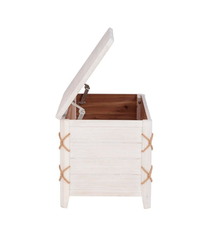 Linon Brosnan Rope Cedar Chest White