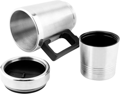 Travel Kettle, 350ml 150ml 12V Portable Electric Car Kettle, Stainless Steel Car Coffee Mug Kettle for Heated Water Cup