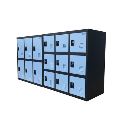 MECOLOR FURNITURE Digital Lock Metal Gym Locker Organizer with Padlock and Shelf Small Size Blue