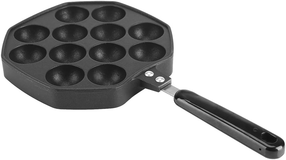 Iwatani Takoyaki Grill Pan, Large Octopus Ball Pan, 12 Cavities Non-Stick Aluminum, Big Takoyaki Maker