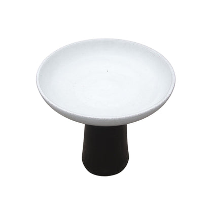 Ten Thousand Pots Ceramic Bird Bath Bowl Top and Black Stand