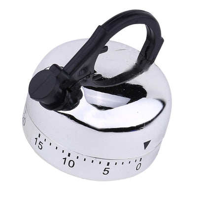 Cabilock Mechanical Kitchen Timer 60-Minute Countdown Kettle Design Cooking Timer with Rotating Alarm for Home Baking and Cooking Compact 2.55X2.16X2.16 Inch No Battery Needed