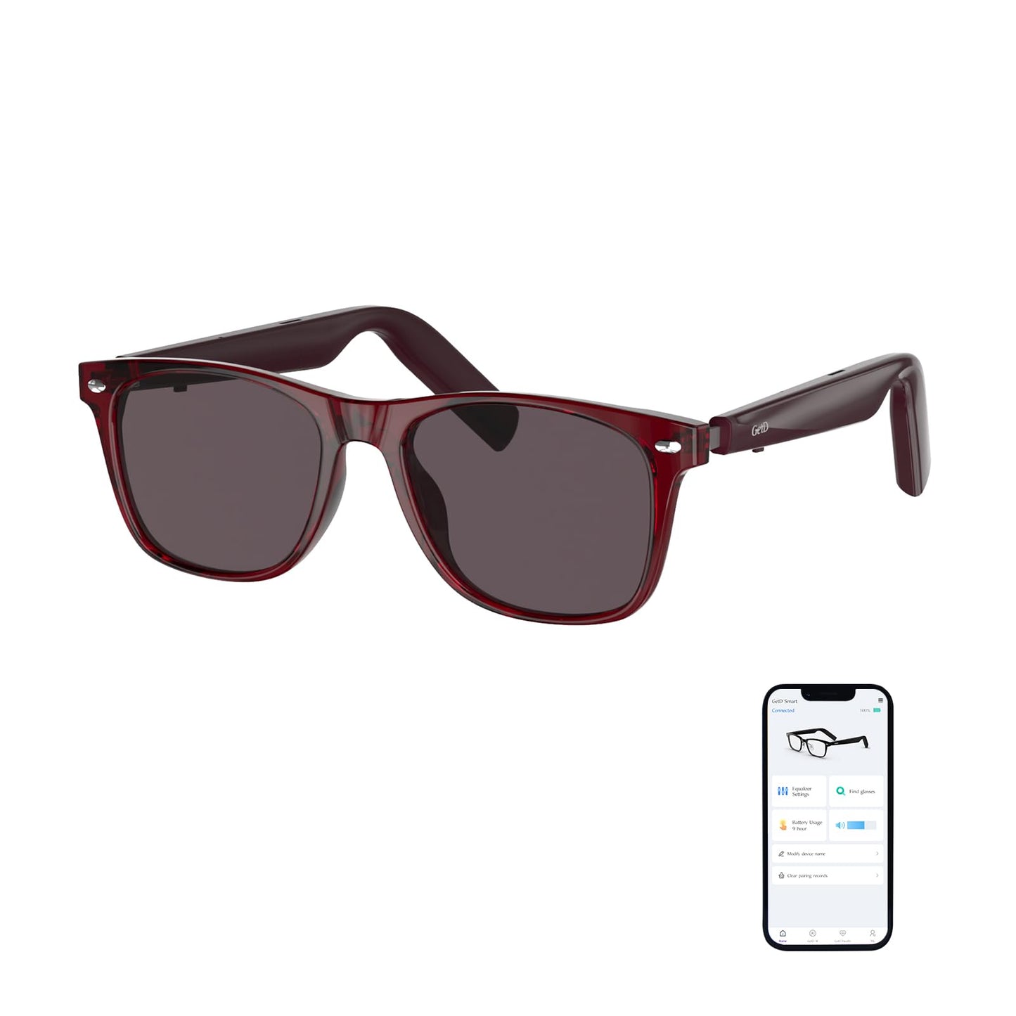 GetD AI Glasses for Men & Women, Smart Glasses Powered by ChatGPT, AI Real-time Translation with 145 Languages, 11H Music Play, Bluetooth Glasses with Photochromic Lens for Daily Use, Travel
