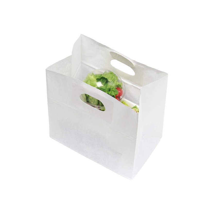 Restaurantware-Bag Tek 11 x 7 Inch Paper Take Out Bags, 100 With Handles Paper Shopping Bags - Rectangle, Medium, White Paper Gift Bags, Sturdy, For Shopping, Parties, Or Take Out