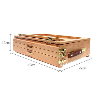 Easel Table Easels for Artists Wood Drawing Board Wooden Drawer Folding Oil Painting Box Portable Artists Craft Box