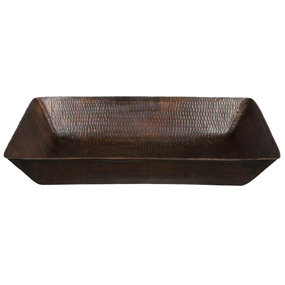 Premier Copper Products Rectangle 20 in. Hammered Copper Vessel Sink in Oil Rubbed Bronze VREC2014DB