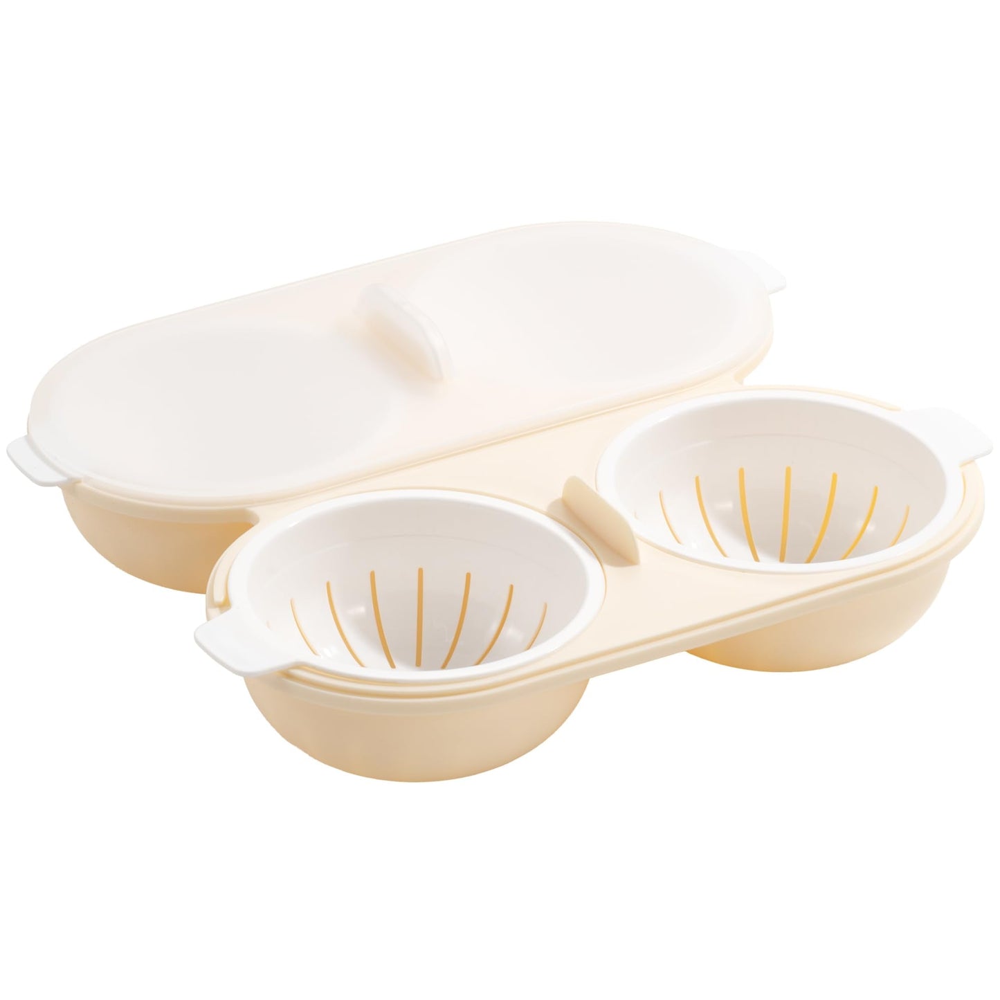 Li&Zhao Microwave Egg Poacher–4 Cavity Eggs Microwave Egg Cooker with Lid, Effortless to Cook and Clean, Perfect for Making Poached Eggs,Dishwasher Safe Double Layer Microwave Boiled Eggs