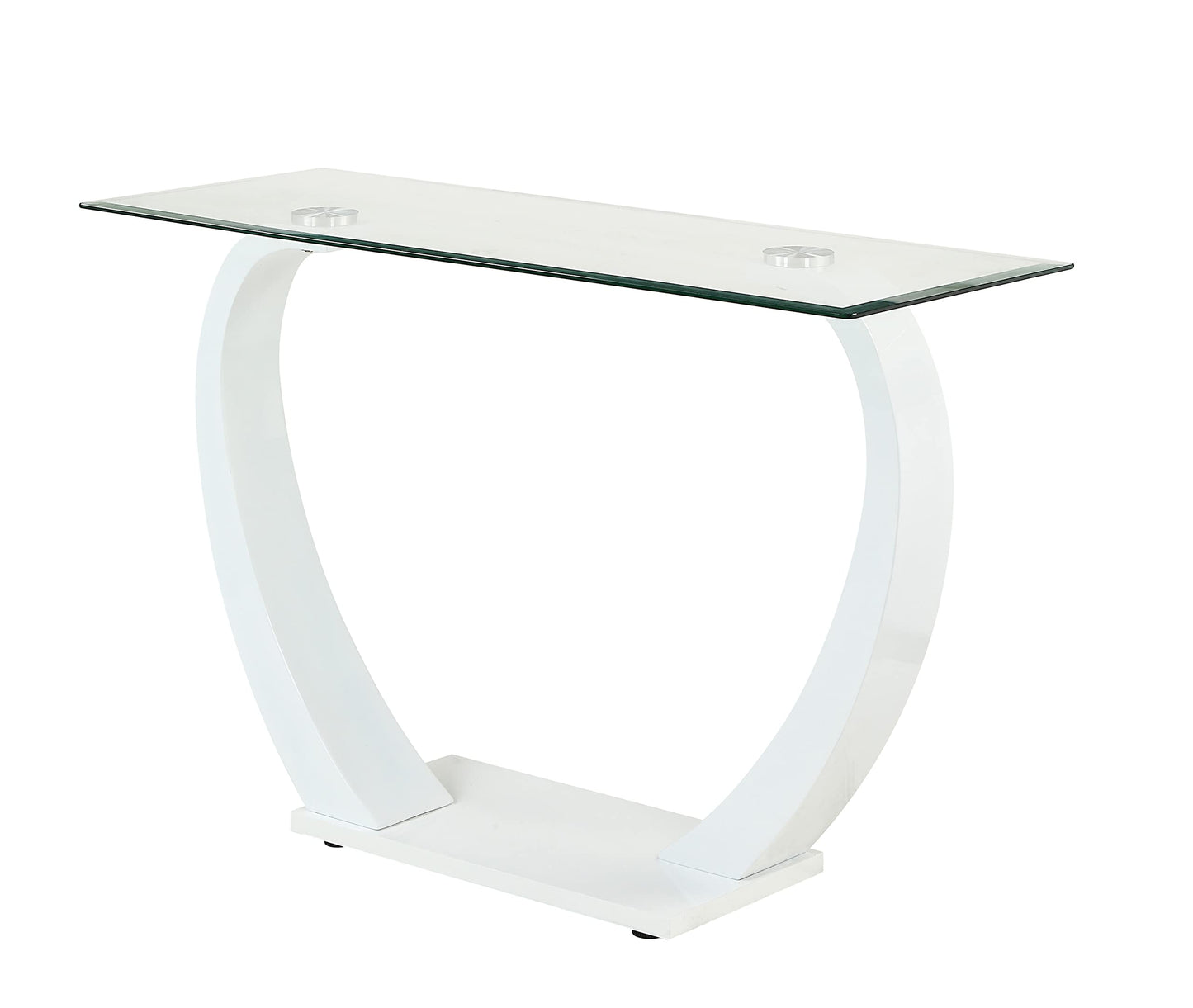 Furniture of America Augie Modern Rectangle Tempered Glass Top 48 in. Sofa Table for Display, Decorate Living Room, Hallway, Bedroom, Dressing Room, White