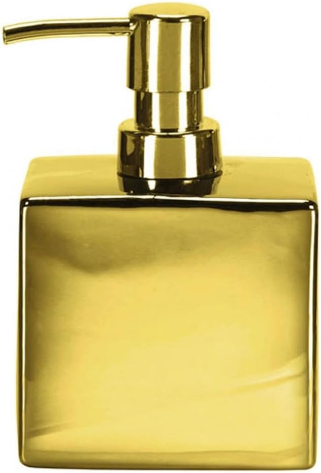 Glamour Chic Porcelain Soap Dispenser, Gold, 5.83" t X 3.86" w