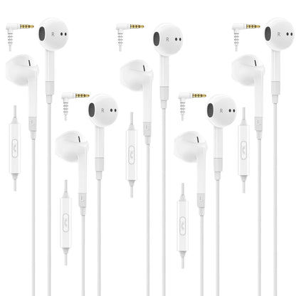 LUDOS FEROX 5 Pack Wired Earbuds in-Ear Headphones, 5 Year Warranty, Earphones with Microphone, Noise Isolation for 3.5mm Jack Ear Buds for iPhone, Samsung, Computer, Laptop, Kids, School Students