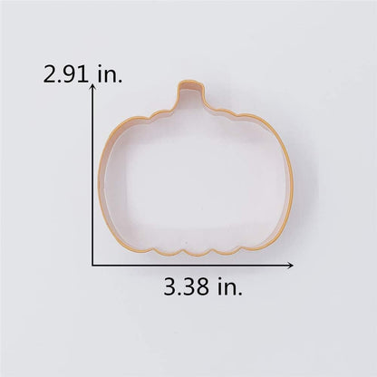 LILIAO 3.4" Pumpkin Cookie Cutter, Thanksgiving Orange Color Coated Stainless Steel