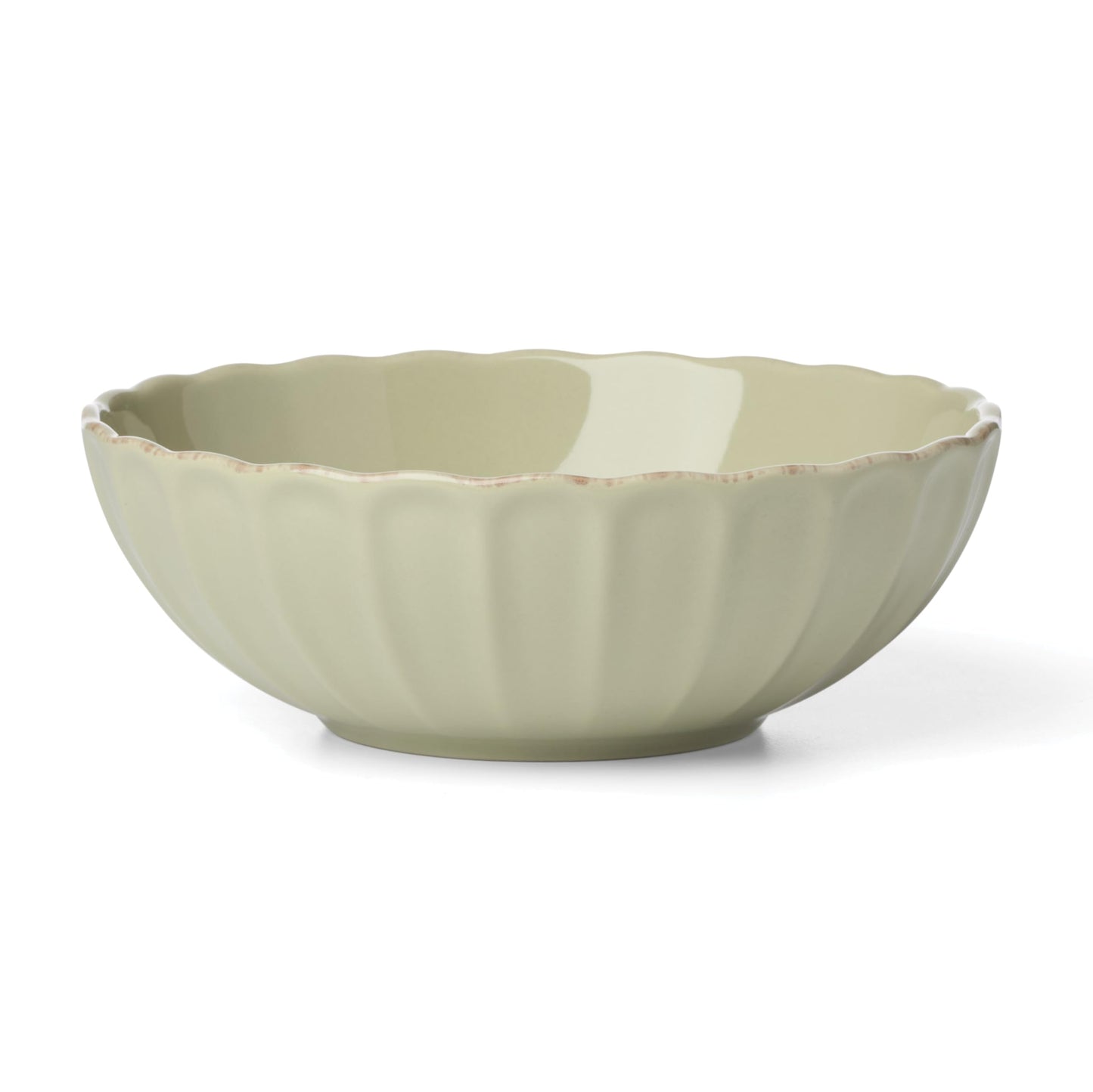 Lenox Stoneware Dinnerware Sets For 6, French Perle Scallop Matcha 18-Piece Dinnerware Set, Service For 6, Dishwasher Safe Ceramic Plates, Stoneware Dinner Plates and Bowls Sets (Green, 18 Piece)