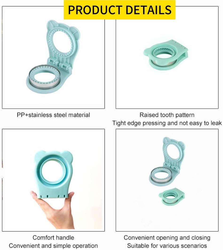 XBllcyiv Uncrustable Sandwich Maker,Sandwiches Pocket Circle Shape 3.7Inch Sandwich Cutter and Sealer,Sandwich Cutter for Kids Breakfast and lunchboxes (Light Blue)