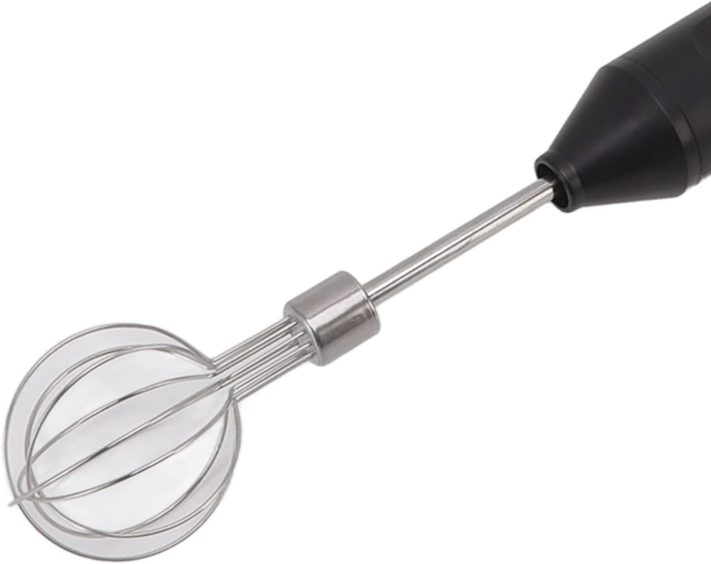 Electric Handheld Egg Beater, Round Head Milk Frother, Battery Powered Whisk for Home Kitchen, Restaurants (Black)