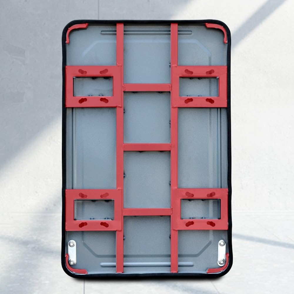 Foldable Platform Trolley Cart - Heavy-Duty Steel 4-Wheel Warehouse Hand Truck for Easy Moving & Express Delivery - Compact Garage Storage Solution