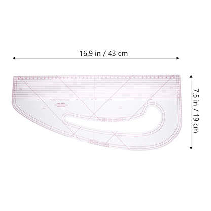 Angoily Sewing Ruler 16.9 Inch French Curve Tailors Ruler for Pattern Making Fabric Designing and Craft Drawing