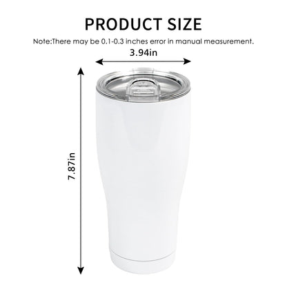 MAIKESUB 4 Pack Sublimation Blank Tumbler White 30 OZ Stainless Steel Waist Cup With Lid Vacuum Insulated Tumbler Double Wall Coffee Mugs
