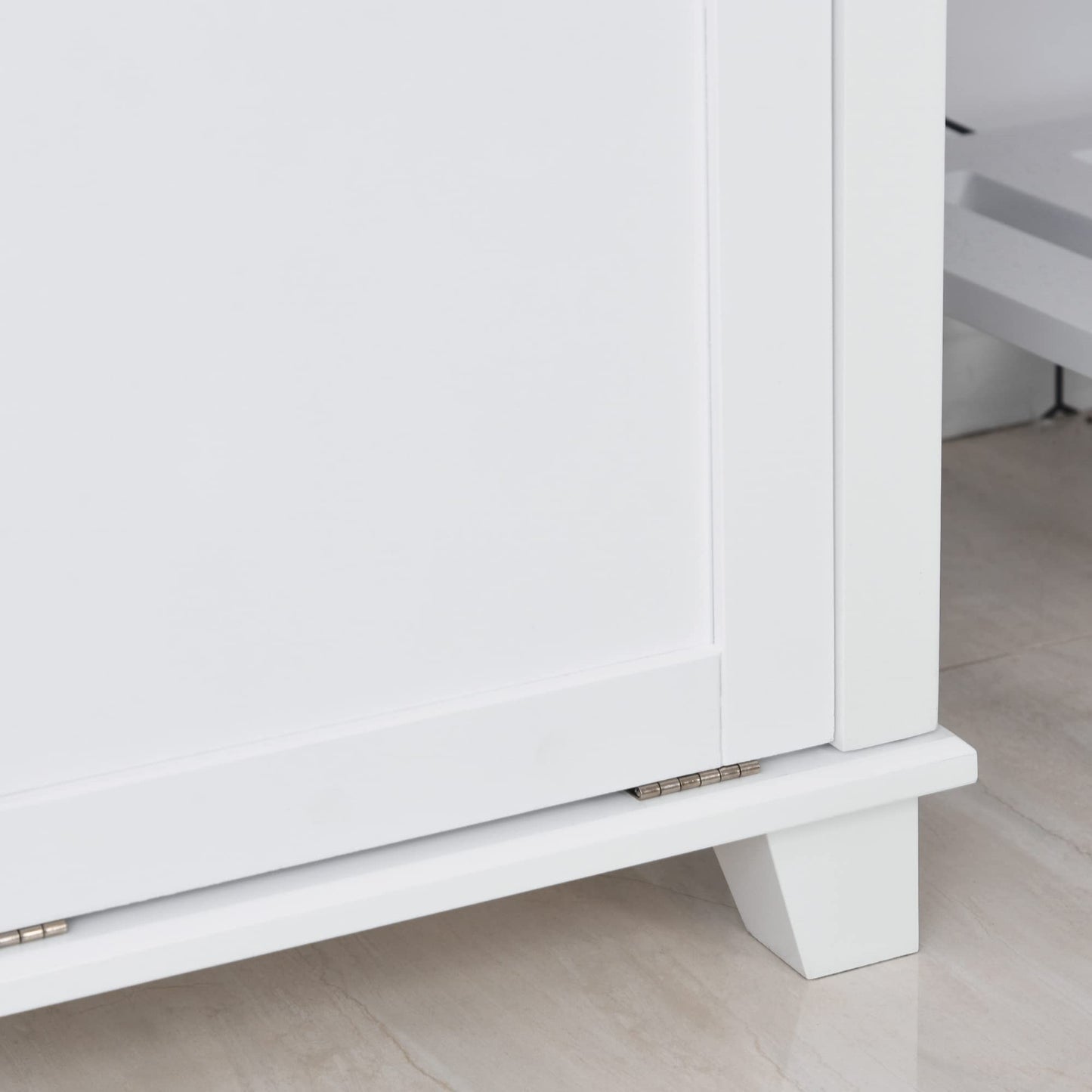 Tilt Out Laundry Sorter Bathroom Cabinet, White