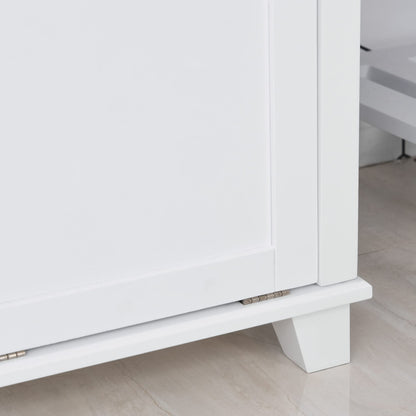 Tilt Out Laundry Sorter Bathroom Cabinet, White