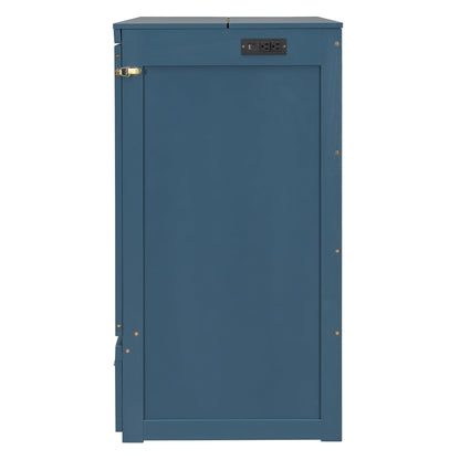 Merax Queen Size Murphy Cabinet Bed with Storage Drawers, Wall Murphy Bed with a Set of Sockets & USB Ports, Folding Platform Bed for Small Room