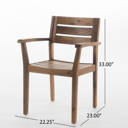 Christopher Knight Home Keth Outdoor 5 Piece Acacia Wood Dining Set, Teak Finish