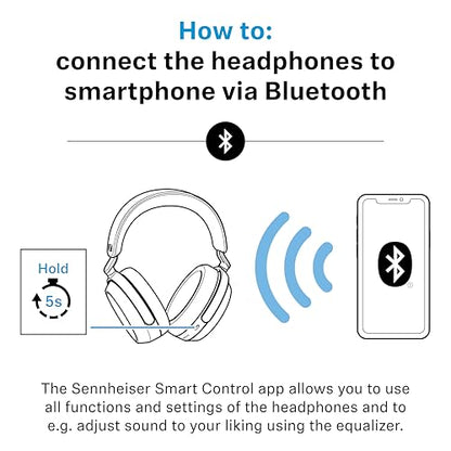 Sennheiser Momentum 4 Wireless Noise Cancelling Headphones - Bluetooth Headset for Crystal-Clear Calls with Adaptive Noise Cancellation, Over-Ear Headphones, 60h Battery Life, Folding Design, Black