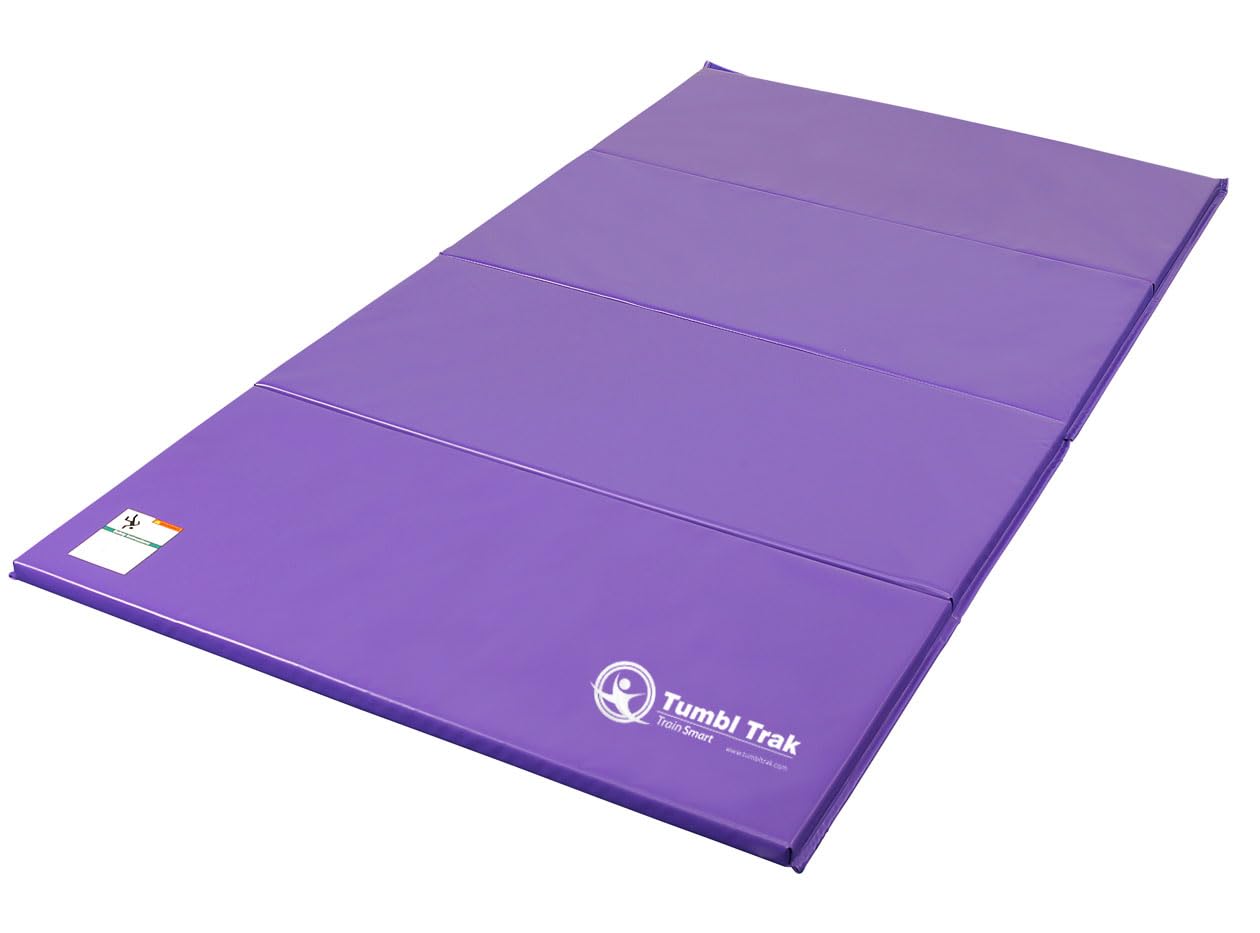 Tumbl Trak Gymnastics Folding Tumbling Panel Mat, 4ft x 8ft x 1-3/8in, Purple
