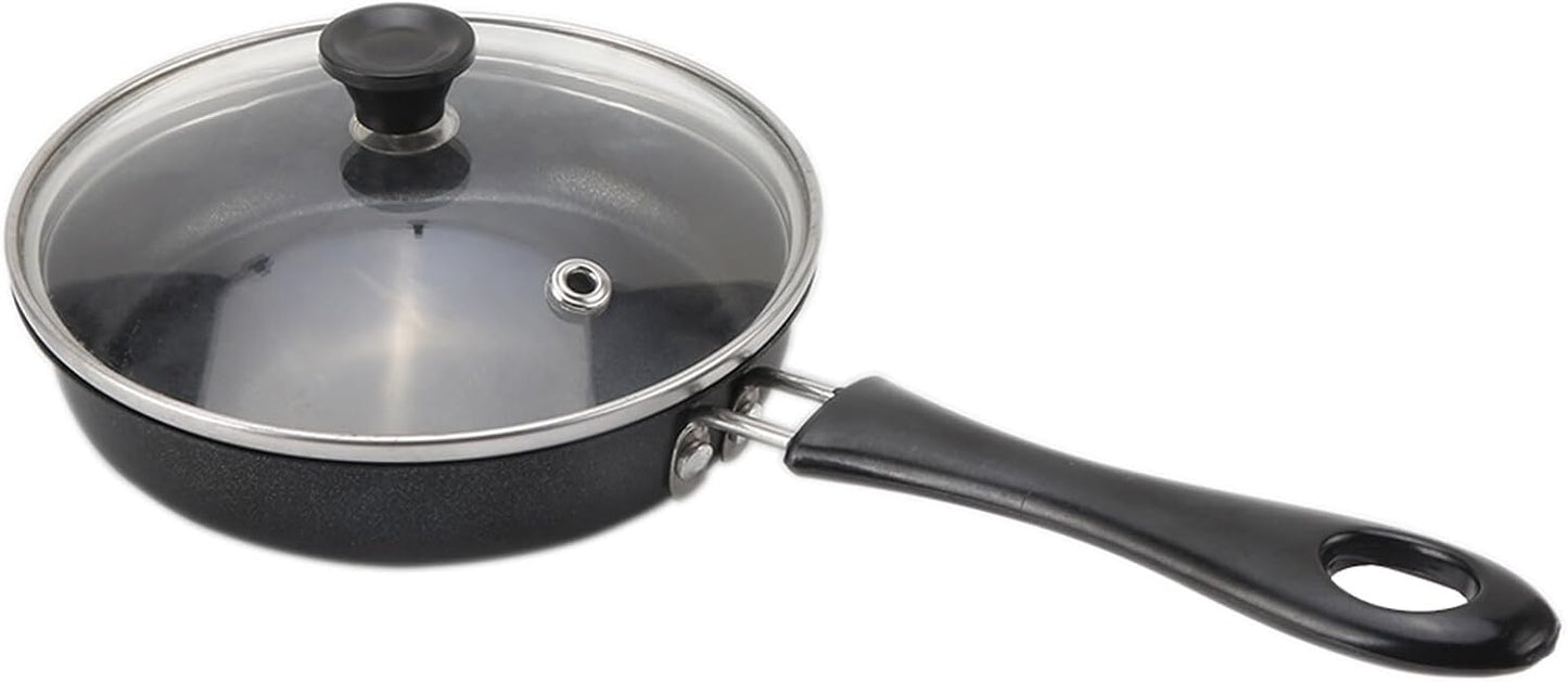Egg Frying Pan, 4.7-Inch Small Nonstick Pan with Lid, Heat Resistant Skillet for Cooking, Portable Omelet Pan