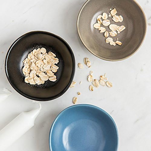 Classic Matte Ceramic Sauce Dishes, Sushi Dipping Bowls, Appetizer Plates with Irregular Edge, Set of 4