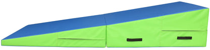 PRISP Folding Incline Gym Mat - Extra Long 71 x 30 x 14 in Wedge Gymnastics Tumbling Mat for Kids