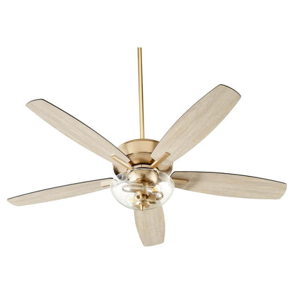 Quorum 7052-280 Transitional 52 inch Ceiling Fan from Breeze Collection in Brass - Antique Finish