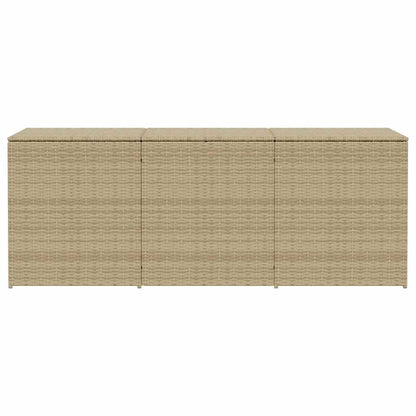 GKHPYURE Mix Beige Poly Rattan Patio Storage Box 259.9 Gal, Waterproof Bag for Cushions, Gas Springs Lid, Powder-Coated Steel Frame