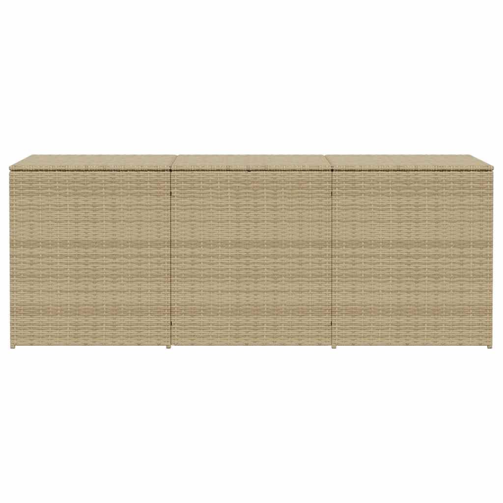 Kalmrek Garden Storage Box 259.9 Gal Poly Rattan Chest with Bag and Gas Springs for Outdoor Patio Yard Porch Deck Storage Bench Organizer