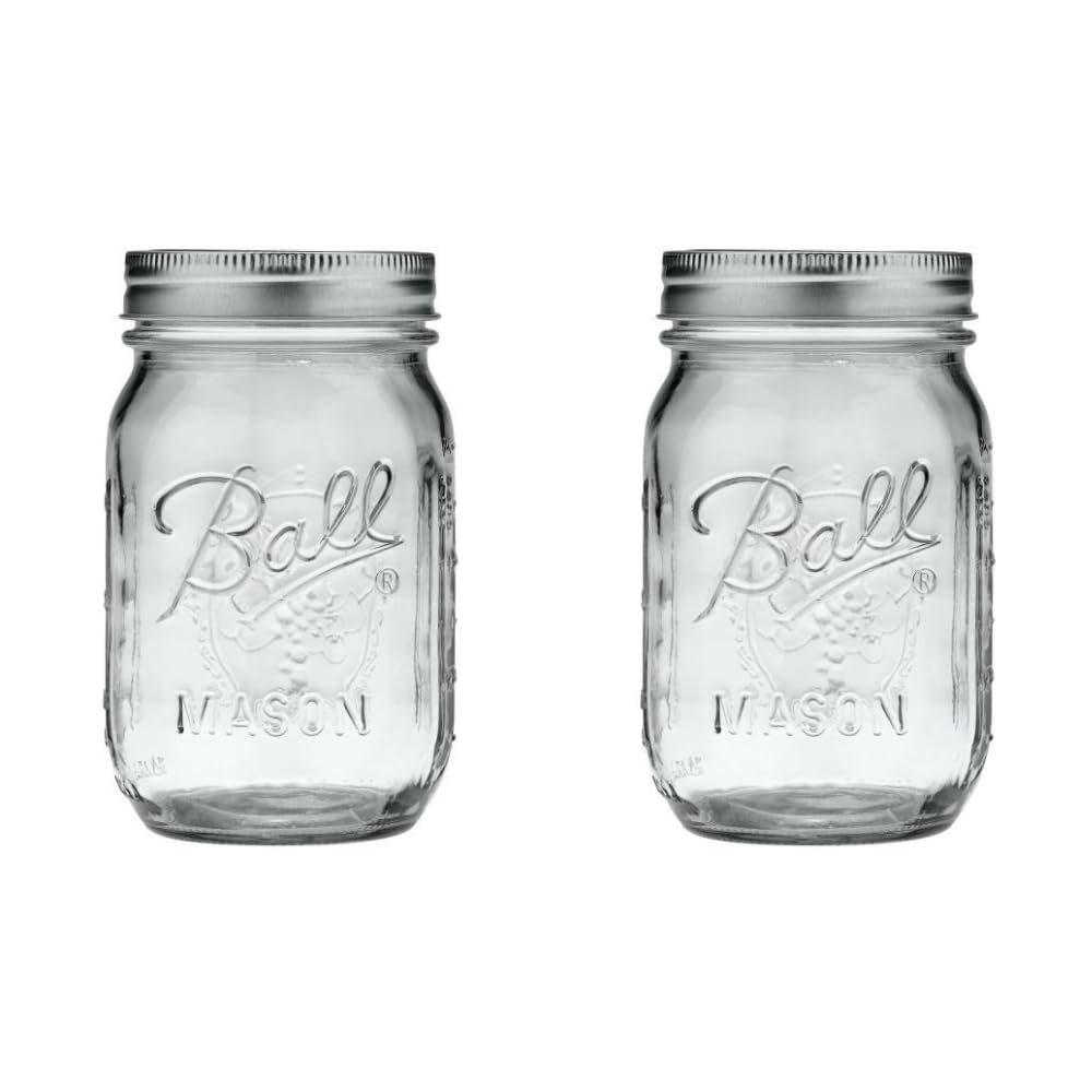 Ball Glass 389579 Clear Pint Mason, Regular Mouth, 2 Count (Pack of 1)