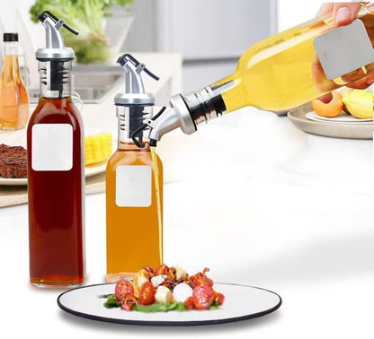 Dycica Nozzle (Silver-3pcs) Olive Oil Spouts, Oil Vinegar Bottle Stopper Spout Leakproof Dispenser Wine Pourer forOil