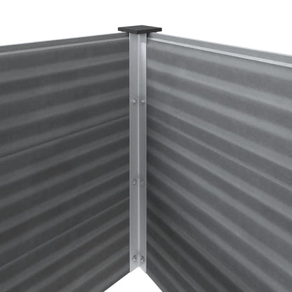 Mhdvray 39.4" Grey Square Raised Garden Bed, Wood-Plastic Composite Elevated Planter Box for Patio & Terrace, Large Outdoor Planter 100x100x91 cm