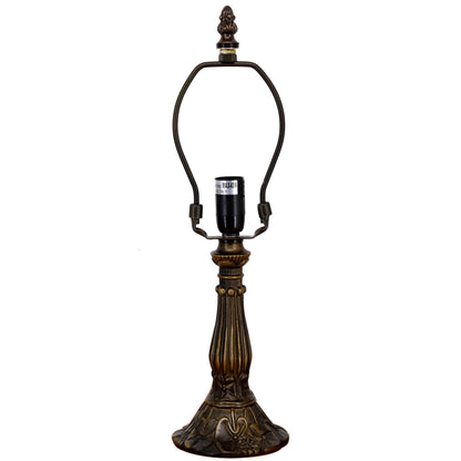 TCODTPOL Table Lamp Base Replacement Only, Wide 4 Height 15 Inch, Fit for 6, 8, 10 Inch Tiffany Style Stained Glass Lampshade, Dark Bronze Finish,Resin, Push Switch On Cord(B (W4H15 Inch))