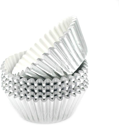 Standard Silver Foil Cupcake Liners - 100-Count Muffin Baking Cups for Party and More
