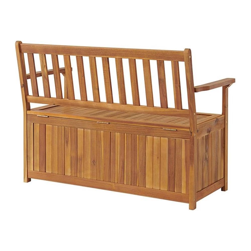 Londonderry 47 in. W Acacia Wood Outdoor Storage Bench, Store Blankets, Cushions, 100% Weather Resistant Wood, Perfect for Modern Garden Setting, Outdoor Furniture, Patio Bench, Garden