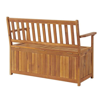 Londonderry 47 in. W Acacia Wood Outdoor Storage Bench, Store Blankets, Cushions, 100% Weather Resistant Wood, Perfect for Modern Garden Setting, Outdoor Furniture, Patio Bench, Garden