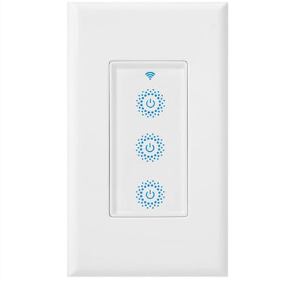 Nexete Smart Wi-Fi Double Light Switch, 2 in1 Single Pole Switch Compatible with Alexa Google Assistant & IFTTT,Remote Control, Timing Function No Hub Required (1-Pack Double)
