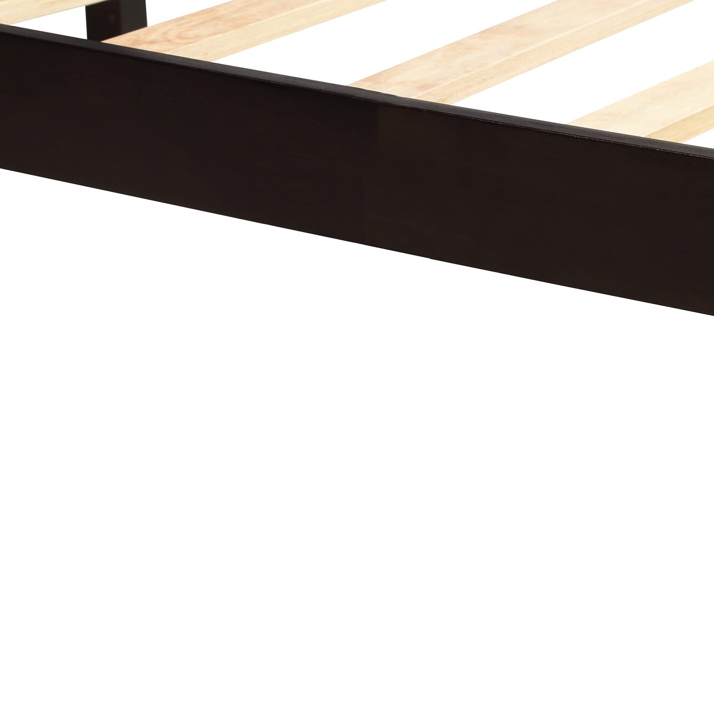 Jintop Queen Size Platform Bed Frame with Headboard,Bedroom Stylish Bed W/Wood Slat Support & No Box Spring Required,Easy to Assemble,for Kids Teens Girls Boys,Espresso