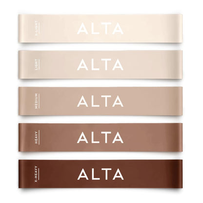 ALTA Mini Loop Bands for Exercise - Premium Durable Latex - Small Resistance Bands for Women, Booty Bands for Working Out, Leg Stretch Loops for Physical Therapy, Pilates Exercise Mini Bands Set
