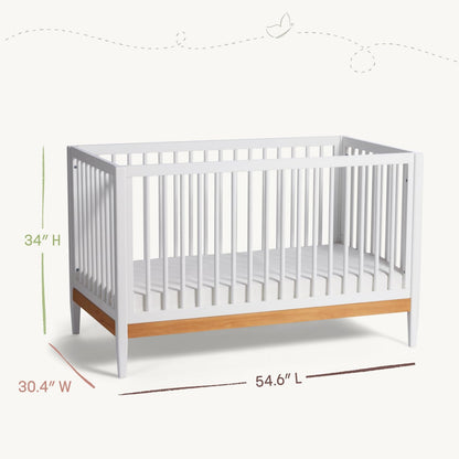 Little Seeds Clover 4-in-1 Convertible Crib, True White/Natural