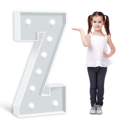 3FT Marquee Light Up Letter Z, Big Name Letters, Marry Me Letters, Baby Letters, Love Letters Light Up Sign for Anniversary Wedding Party Decoration, Pre-cut Foam Board Mosaic Balloon Kits