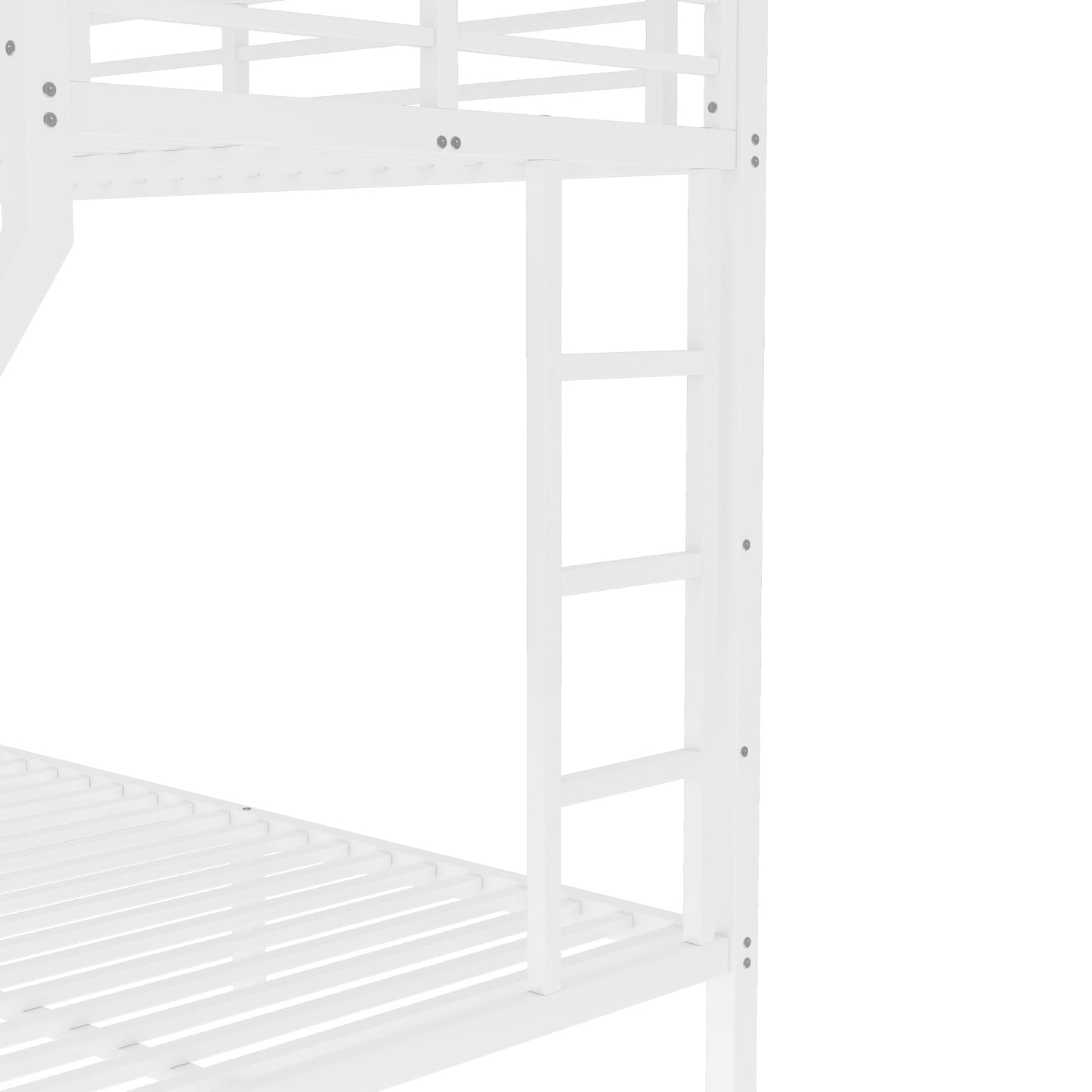 Bellemave Bunk Bed Twin XL Over Queen, Heavy Duty Metal Bunk BedFrame, Twin XL Bunk Beds, White