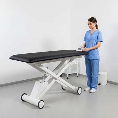 Demixson Electric Treatment Table - Power Hi-Lo Physical Therapy Bed with 17.7"-37" Height Range, 500 lbs Weight Capacity & Seamless Medical Grade Vinyl - for Clinics, Rehab & Chiro (Black)