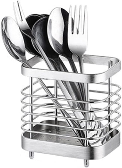 Kitchen Utensil Holder - Stainless Steel Sink Utensil Drying Caddy, Rust-Proof Cutlery Organizer for Kitchen Utensils