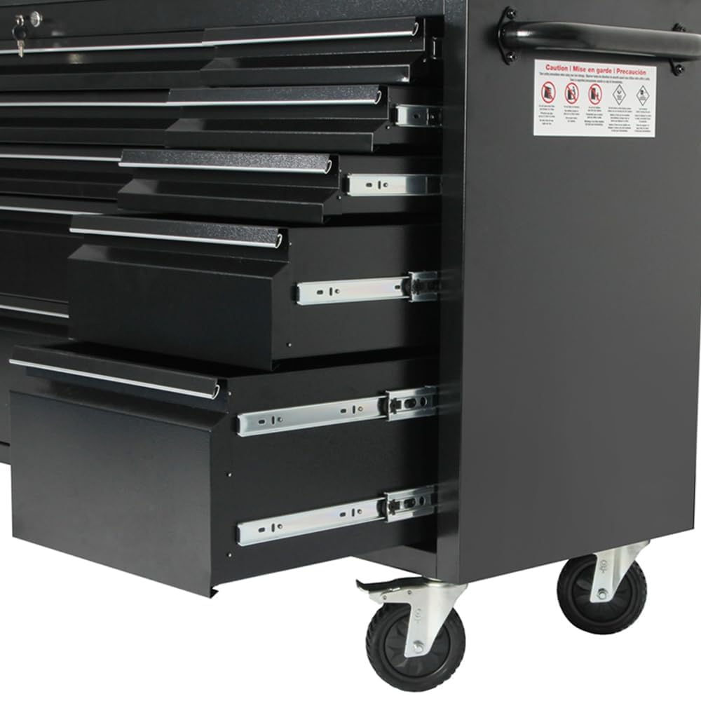 AnorTrek 72 inch Tool Chest with 15 Drawers for Garage, Workbench and Repair Store, Tool Cabinet -Black (72 inch Tool Chest- Black)